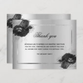 悔やみや弔慰銀フローラ写真サンキューカード (正面/裏面)