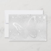 悔やみや弔慰銀蝶感謝してい蝶あなた サンキューカード (裏面)