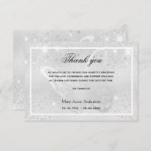 悔やみや弔慰銀蝶感謝してい蝶あなた サンキューカード (正面/裏面)