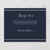 悔やみや弔慰青色白色フォトシンプルサンキューカード (裏面)