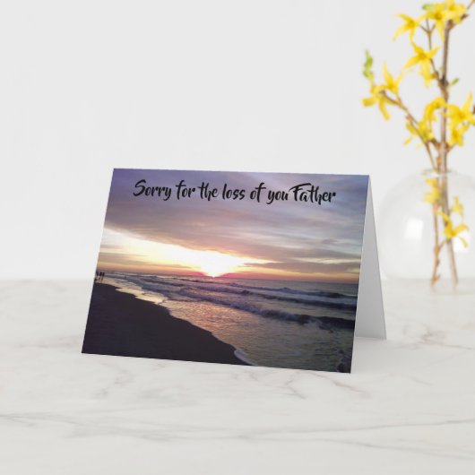悔やみや弔慰 – お父さんの喪失 カード (黄色い花)