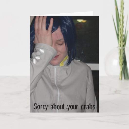 悔やみや弔慰 – カニ カード (正面)