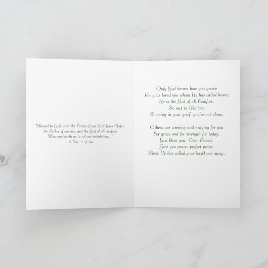 悔やみや弔慰 カード (内部)