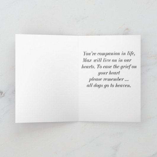 悔やみや弔慰 カード (内部)