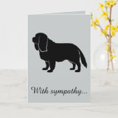 悔やみや弔慰:キャリバリーキングチャールズスパニエル犬の喪失 カード (黄色い花)