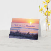 悔やみや弔慰 – パープルサンセット カード (黄色い花)