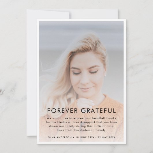 悔やみや弔慰・フォーエバー・フォワードフォグラント |エレガント葬儀 サンキューカード (正面)