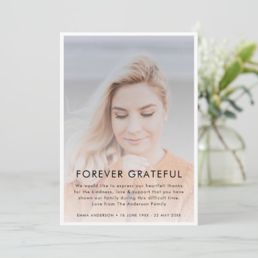 悔やみや弔慰・フォーエバー・フォワードフォグラント |エレガント葬儀 サンキューカード (スタンド正面)
