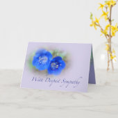 悔やみや弔慰 – ブルーワイルドフラワー カード (黄色い花)