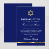 悔やみや弔慰・メモリアル・ユダヤ人スター・オブ・デイビッド・ブラック金ゴールド サンキューカード (正面/裏面)