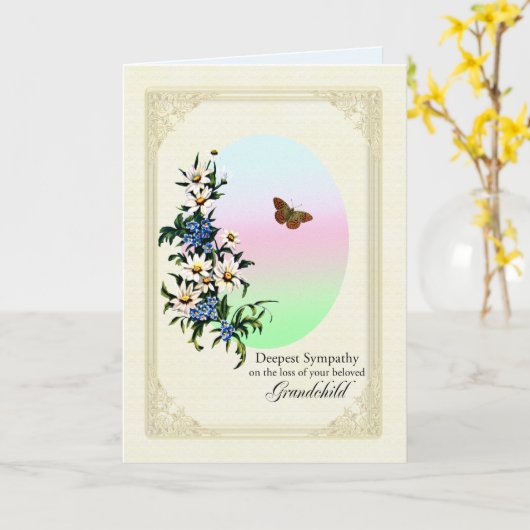 悔やみや弔慰・ロス・オブ・孫・花 カード (黄色い花)