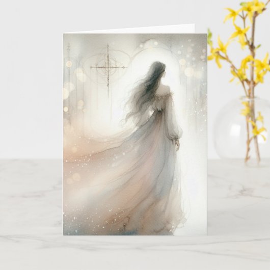 悔やみや弔慰(女性の愛人) カード (黄色い花)