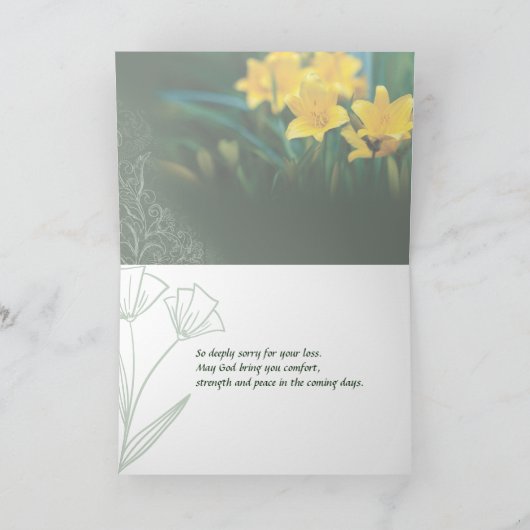 悔やみや弔慰、心からの思いと祈りの言葉 カード (内部)