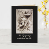 悔やみや弔慰 – 息子の損失 – エンジェルウィズハープ カード (黄色い花)