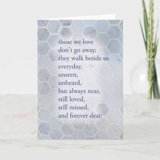 悔やみや弔慰、損失の申し訳なく、哀悼の短詩 カード (正面)