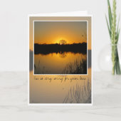 悔やみや弔慰、日の出の後ろの木のシルエット、カード カード (正面)