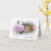 悔やみや弔慰(昆虫)オオカバマダラ、モナーク蝶の野生の花 カード (黄色い花)