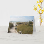 悔やみや弔慰 – 海辺の経路 カード (黄色い花)