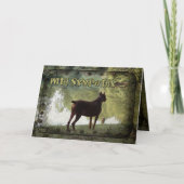 悔やみや弔慰-湖を見落としているドーベルマン犬を使って カード (正面)