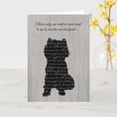 悔やみや弔慰，犬の損失，玩具品種，ワードコラージュ カード (黄色い花)