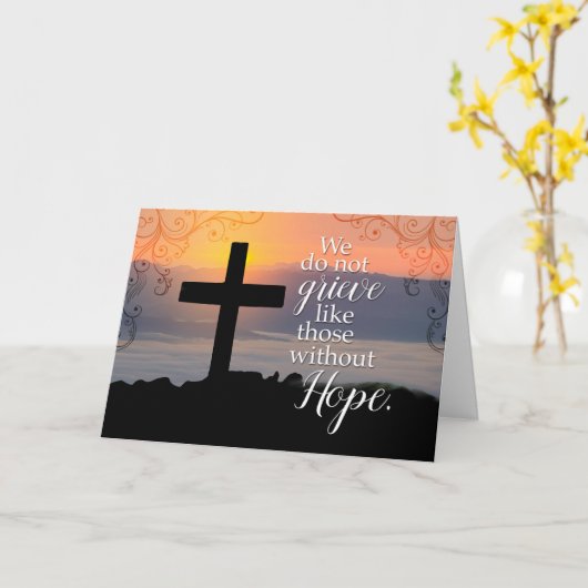 悔やみや弔慰、私たちは希望のない人々のように嘆かない カード (黄色い花)