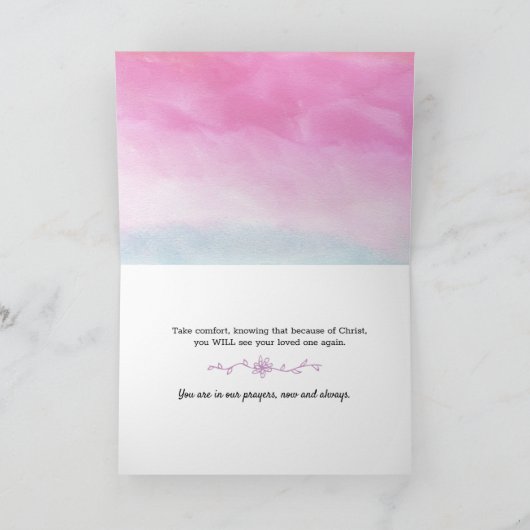 悔やみや弔慰、私たちは希望のない人々のように嘆かない カード (内部)