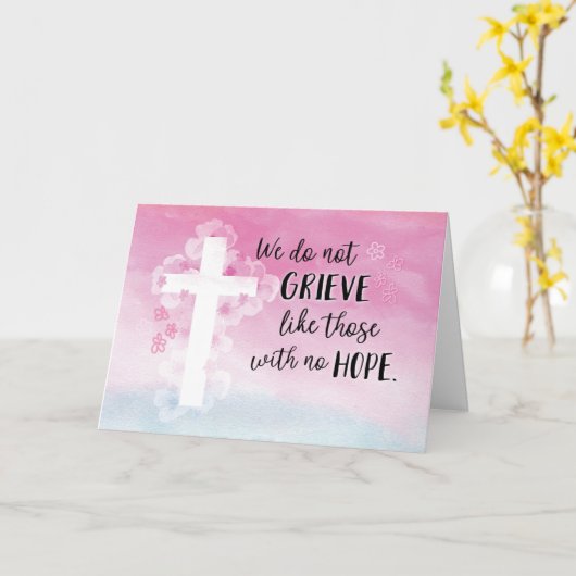 悔やみや弔慰、私たちは希望のない人々のように嘆かない カード (黄色い花)