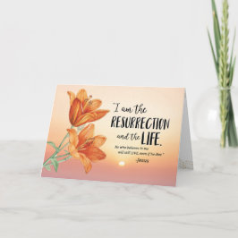悔やみや弔慰、私は復活と人生である カード