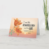 悔やみや弔慰、私は復活と人生である カード (正面)