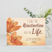 悔やみや弔慰、私は復活と人生 カード (スタンド正面)