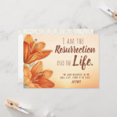 悔やみや弔慰、私は復活と人生 カード (正面/裏面インサイチュ)