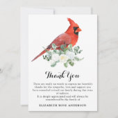 悔やみや弔慰（鳥）ショウジョウコウカンチョウ水彩記念葬祭 サンキューカード (正面)