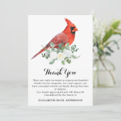 悔やみや弔慰（鳥）ショウジョウコウカンチョウ水彩記念葬祭 サンキューカード (スタンド正面)