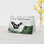 悔やみや弔慰 – 黒い蝶 カード (黄色い花)