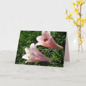 悔やみや弔慰- Pkトランペットリリー – カスタマイズ任意大事な行事 カード (黄色い花)