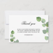 悔やみや弔慰eucalyptus緑の白い写真 サンキューカード (正面)