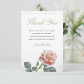 悔やみや弔慰Thank YouノートカードとバラMotif サンキューカード (スタンド正面)