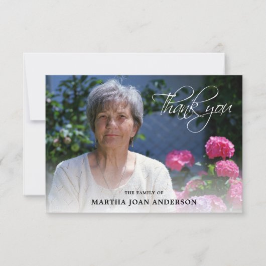 悔やみや弔慰THANK YOU葬儀サービス |写真の追加 サンキューカード (正面)