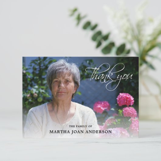 悔やみや弔慰THANK YOU葬儀サービス |写真の追加 サンキューカード (スタンド正面)