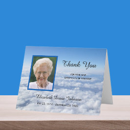 悔やみや弔慰Thank You Note Card Photo in Clouds サンキューカード