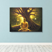 悟りの瞬間：仏陀の瞑想 キャンバスプリント (インサイチュ (ウッドフロア))