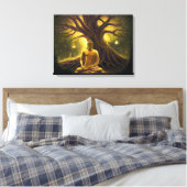 悟りの瞬間：仏陀の瞑想 キャンバスプリント (インサイチュ (寝室))