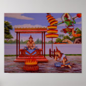 悟りを開いた仏像のポスター ポスター (正面)