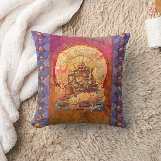 悟りを開いた仏 クッション (ブランケット)