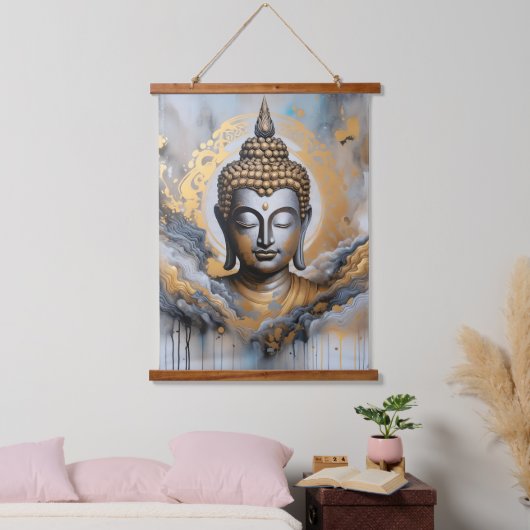 悟りを開いた仏 吊り下げ型タペストリー (寝室)