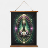 『悟りを開いた幾何学つる人間』のタペストリー 吊り下げ型タペストリー (正面)