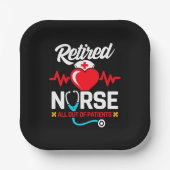 患者が不足している退職したナースの除おもしろい去 ペーパープレート (正面)