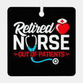 患者が不足している退職したナースの除おもしろい去 メタルオーナメント (裏面)