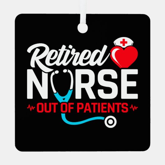患者が不足している退職したナースの除おもしろい去 メタルオーナメント (裏面)