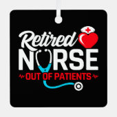 患者が不足している退職したナースの除おもしろい去 メタルオーナメント (正面)